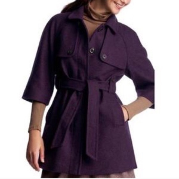 GAP Jackets & Blazers - FINAL ⬇️ Gap purple wool 3/4 sleeve pea coat